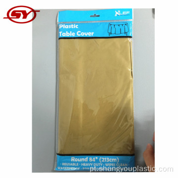 venda por atacado personalizado redondo sólido PE plástico toalha de mesa